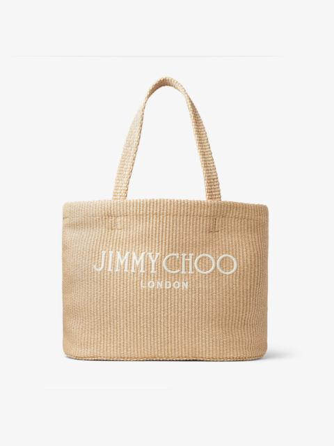 JIMMY CHOO Beach Tote E/W
Natural Raffia Embroidered Tote Bag
