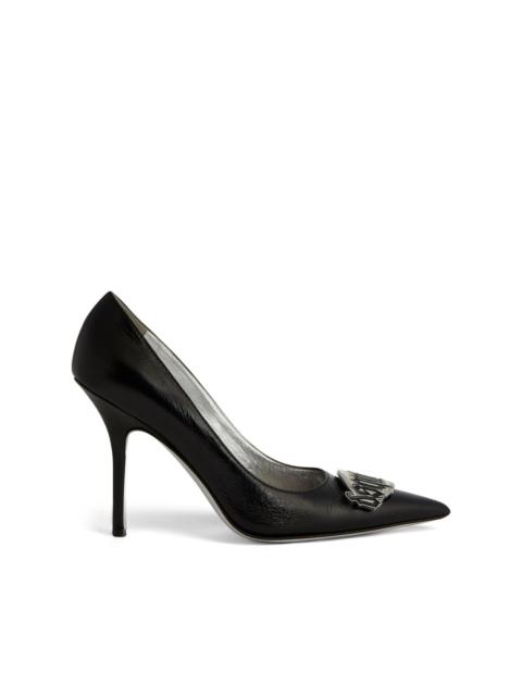 DSQUARED2 100mm logo-plaque leather pumps