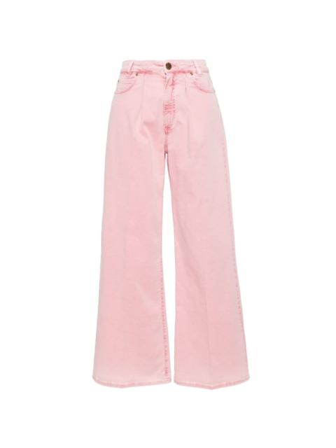 gabardine wide-leg jeans