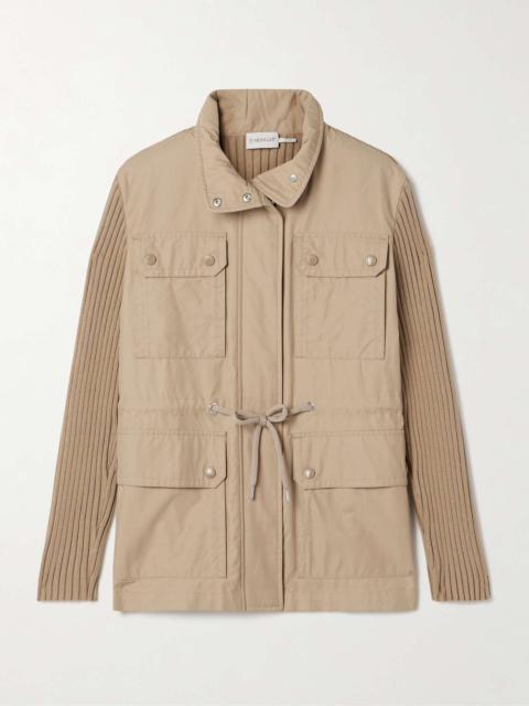 Appliquéd ribbed twill and cotton-blend jacket