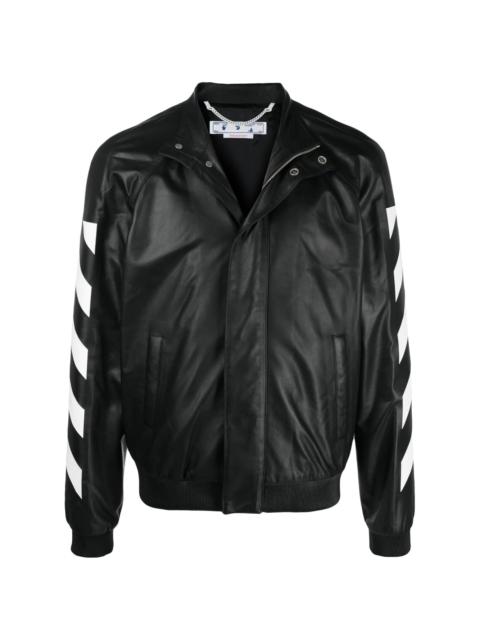 Off-White Diag-stripe leather jacket