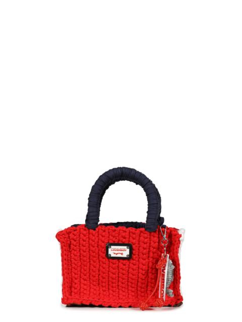 CHARLES JEFFREY LOVERBOY BUCKET BAG WITH FISH CHARM/RED