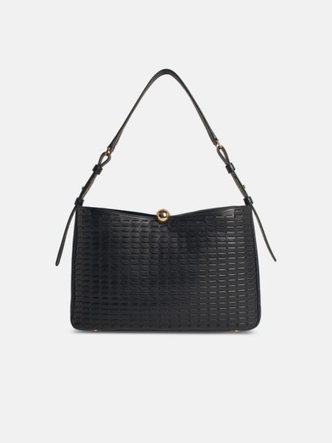 LARGE 'SFERA SOFT' BLACK LEATHER BAG