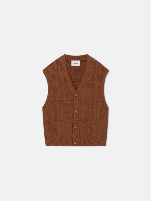 Nanushka Cable-Knit Cotton-Blend Vest