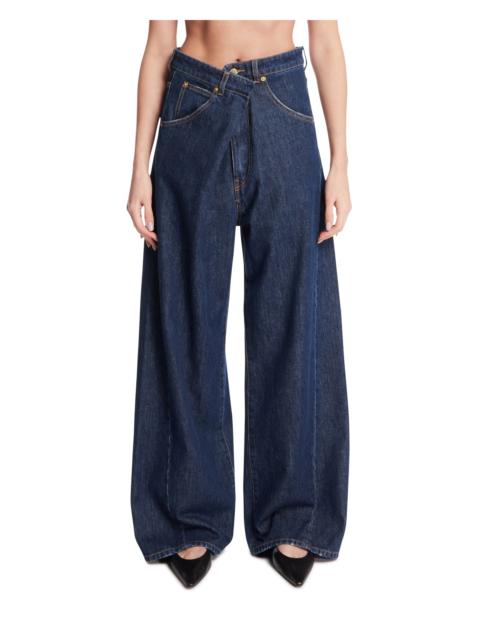 Blue Ines Dark Cross-Front Jeans