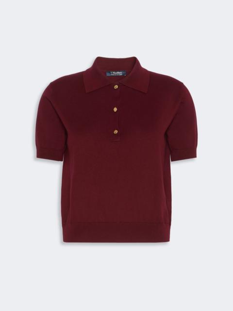 'S Max Mara POMPOSA Polo shirt in cotton, silk and cashmere yarn - DARK RED