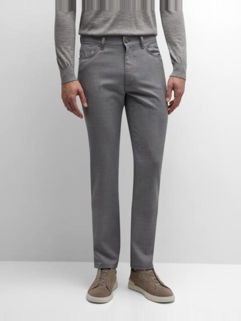 ZEGNA Men's Wool Straight-Leg 5-Pocket Pants