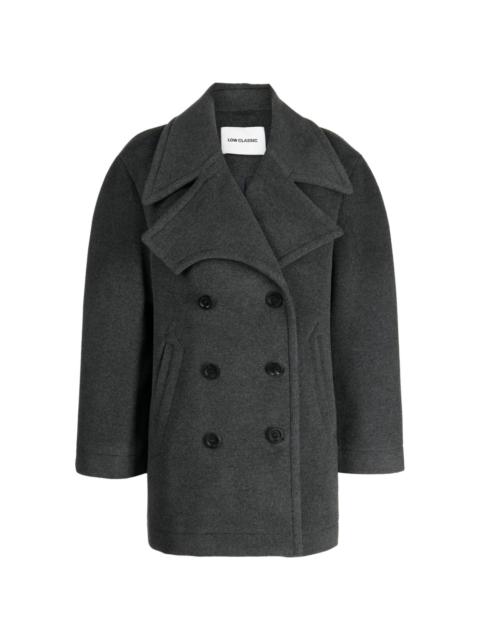 notched-lapels double-breasted coat