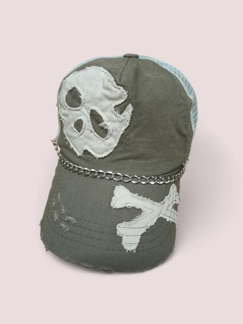 Other Designers Japanese Brand - Punk Skull Chain Distressed Trucker Hat