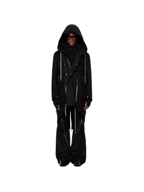 Rick Owens Black Bauhaus Fishtail Coat