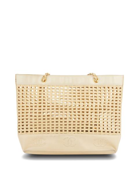 CHANEL Chanel Beige Wood CC Tote Bag (Authentic Pre-Owned)