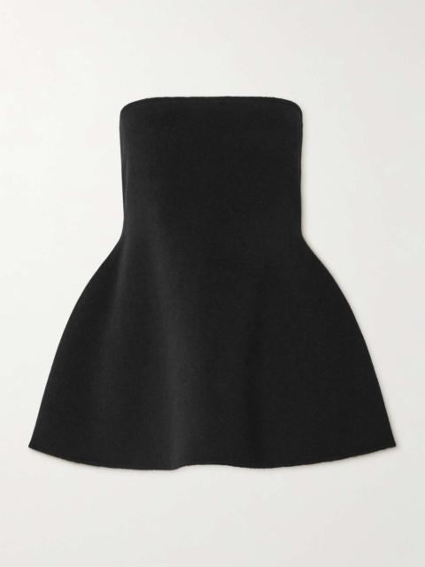 Strapless wool bustier top