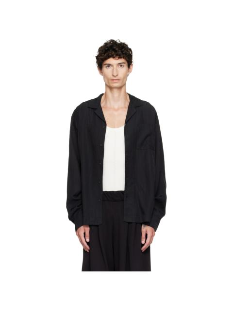 Dries Van Noten Black Embroidered Shirt