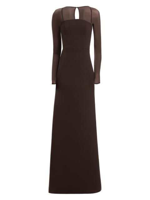 Dress The Population Women's Maxwell Long-Sleeve Gown - Mocha