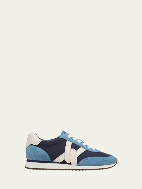 VERONICA BEARD Penrose Mixed Leather Runner Sneakers