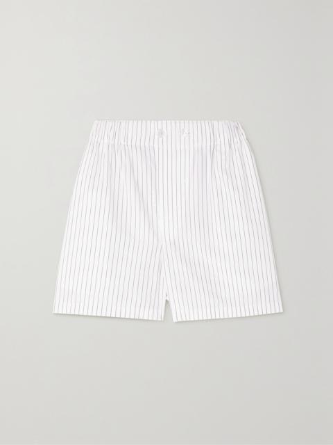 Bottega Veneta Pinstriped cotton-poplin shorts White