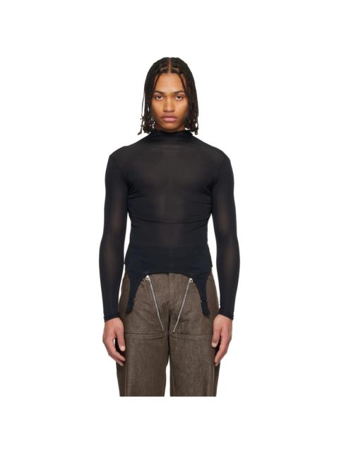 Jean Paul Gaultier Black 'The Garter Top' Turtleneck