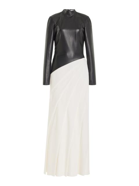 GABRIELA HEARST Aulay Dress in Black & Ivory Leather