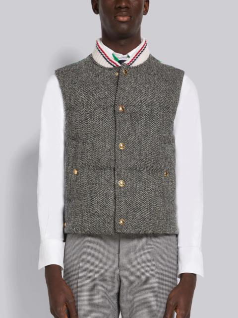 Thom Browne Herringbone Snap Front Down Vest