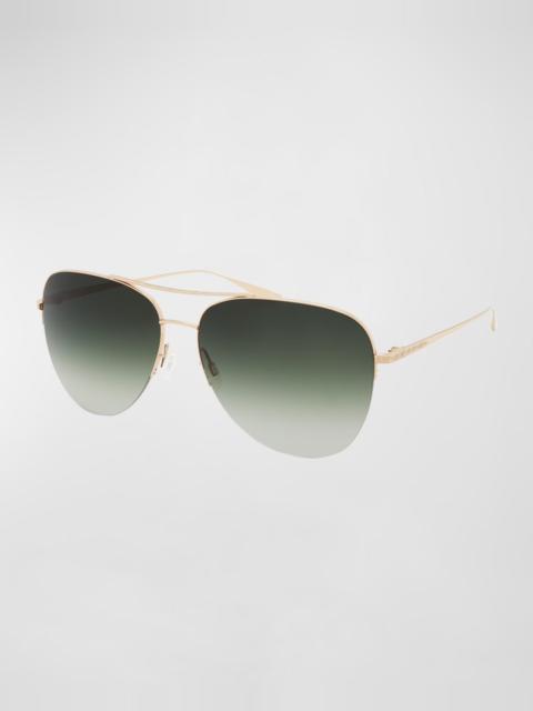 BARTON PERREIRA Chevalier Green Titanium Aviator Sunglasses