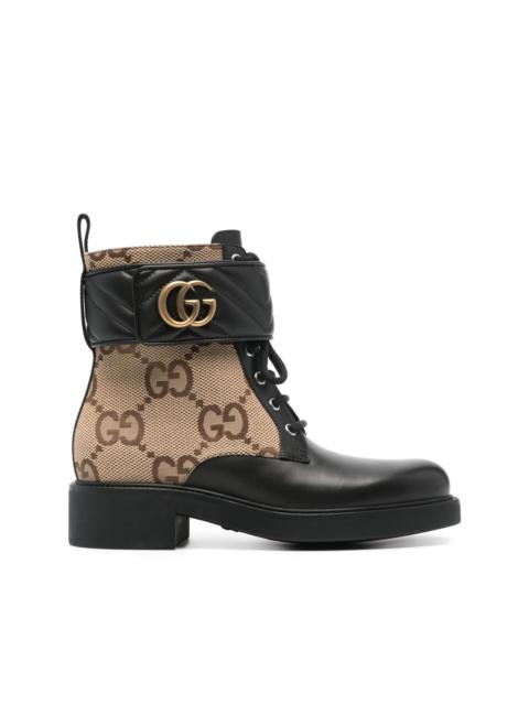 GUCCI GG-canvas logo-plaque ankle boots