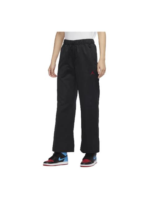 Jordan (WMNS) Air Jordan SS22 Brand Logo Solid Color Straight Sports Pants/Trousers/Joggers Black DM5248-01