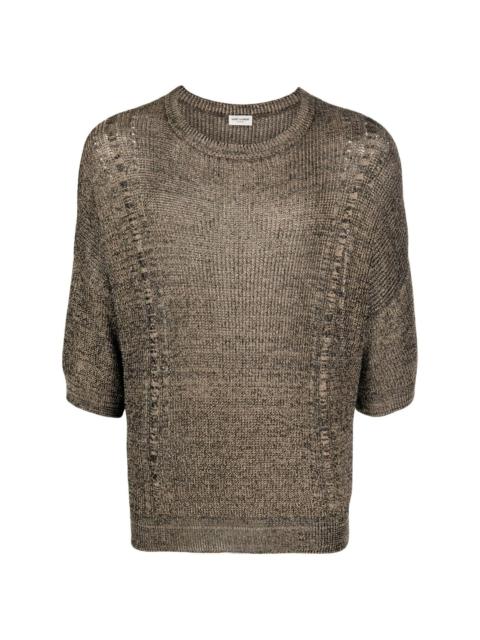 SAINT LAURENT half-sleeve knitted top