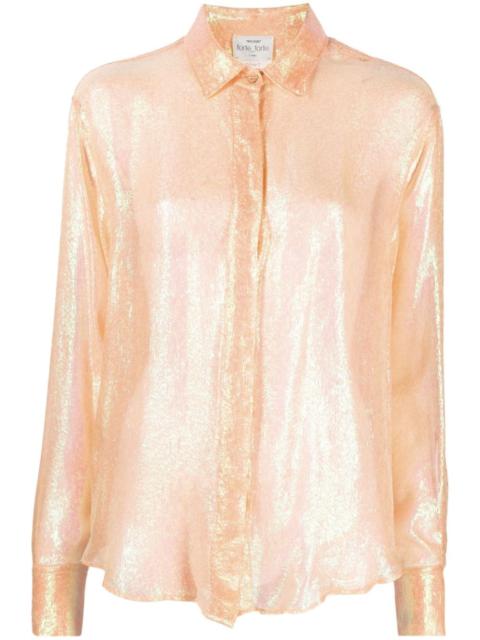 forte_forte iridescent semi-sheer textured shirt