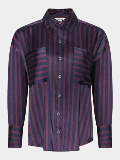 L'AGENCE Eliora Striped Relaxed Blouse