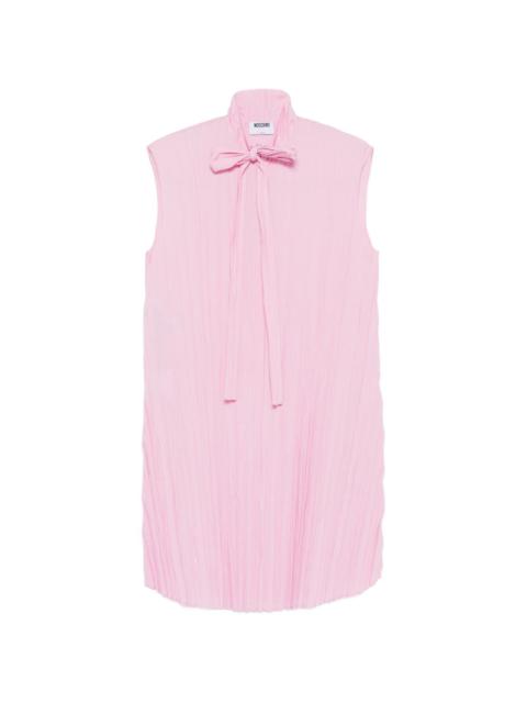 Moschino bow pleated mini dress