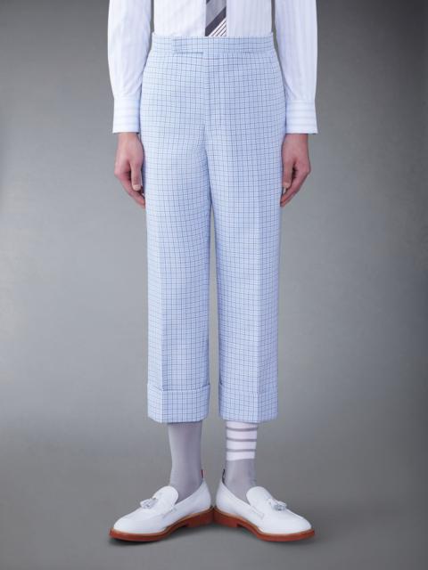 Backstrap-detail checked tailored trousers
