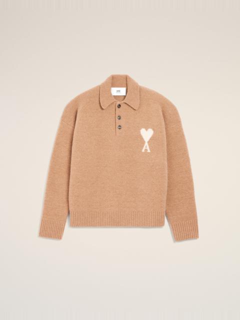 AMI Paris BROWN ALPACA AMI DE COEUR POLO