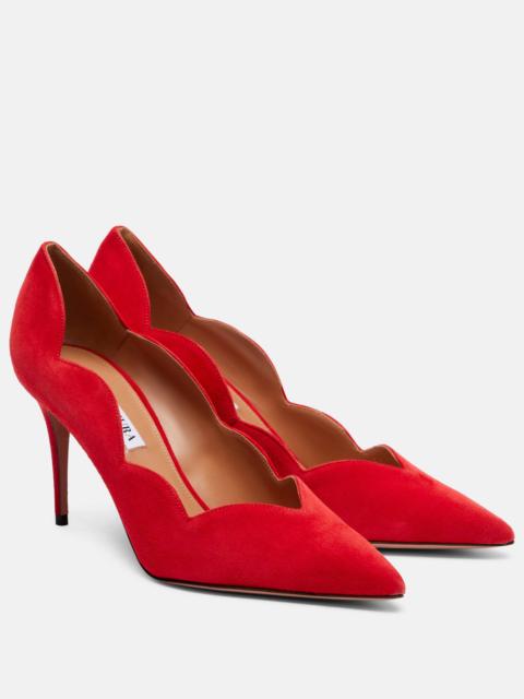 AQUAZZURA Petal 85 suede pumps