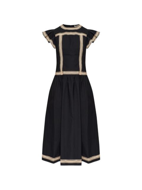 ULLA JOHNSON ruffled-trim midi dress