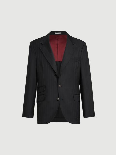Brunello Cucinelli Virgin wool chalk stripe batavia deconstructed Cavallo blazer
