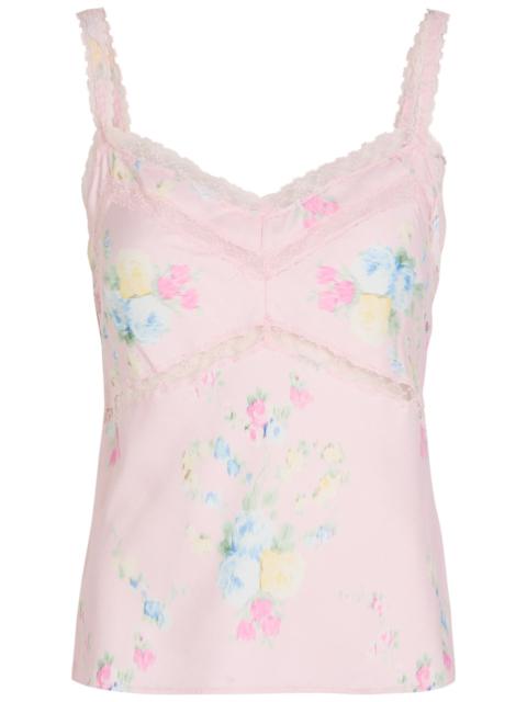 LoveShackFancy Loveshackfancy Lirena Floral-print Satin Cami top