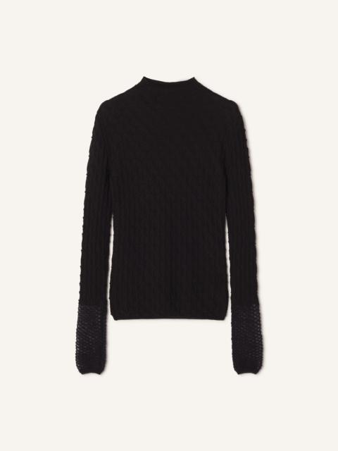 Lanvin HIGH-NECK TOP IN WOOL AND MOHAIR