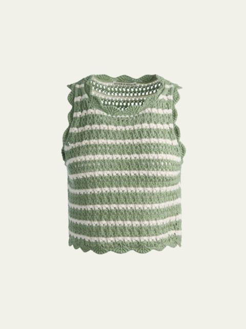 Alice + Olivia Amity Striped Crochet Tank Top