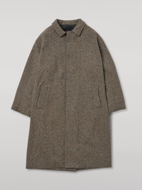 Johnstons of Elgin Brodie Wool Car Coat | Rust & Petrol Herringbone
