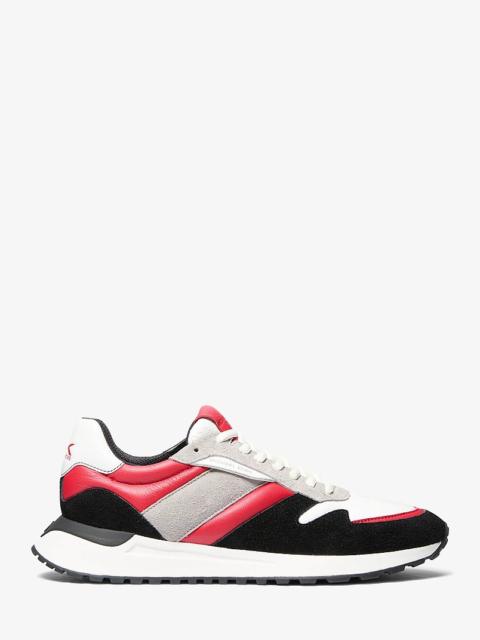 MICHAEL KORS Dax Color-Block Leather and Suede Trainer