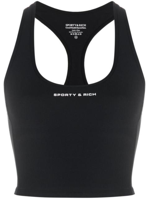 Sporty & Rich logo-print crop top