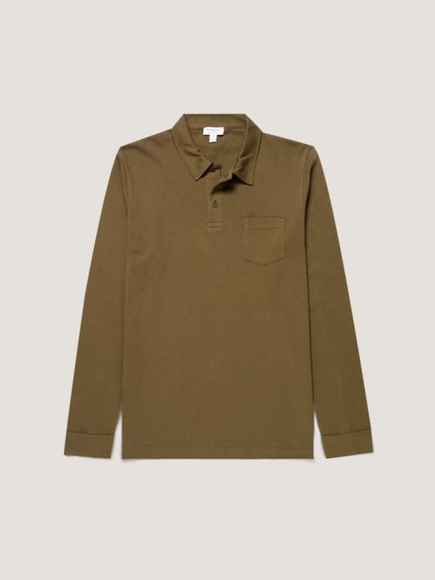 Sunspel Long Sleeve Riviera Polo Shirt