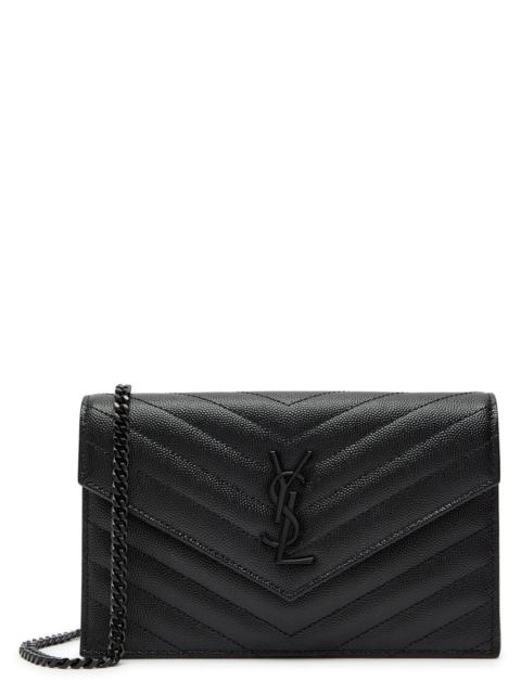 SAINT LAURENT Saint Laurent Quilted Pebbled Leather Wallet-on-chain