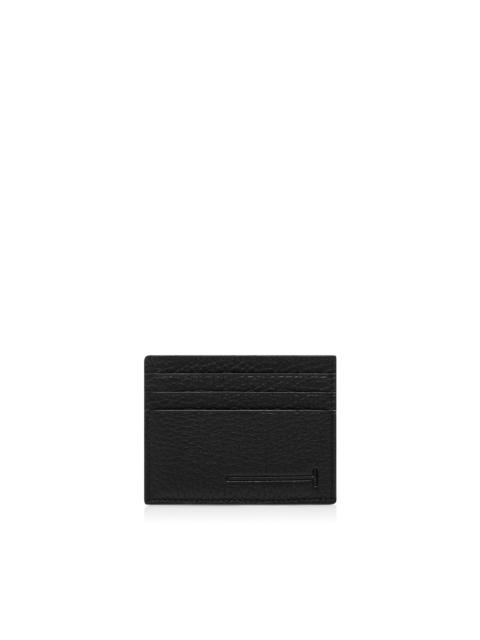 TOM FORD PRINTED DEER LEATHER ELONGATED T LINE CARD HOLDER WITH CENTRAL POCKET