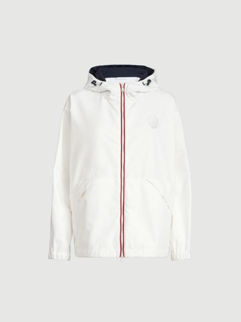 Brunello Cucinelli Nylon hooded outerwear jacket with logo