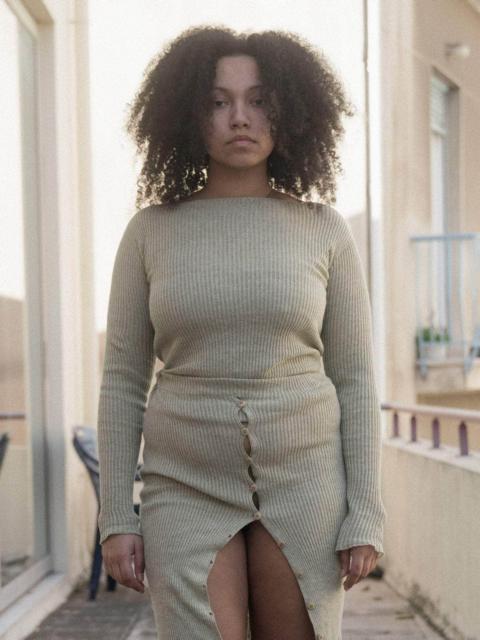 BASERANGE Dande Long Sleeve Tee - Linen Cotton Rib
