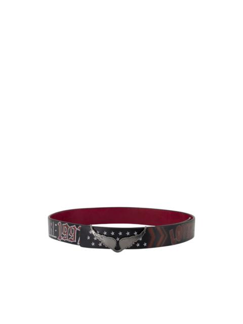 Zadig & Voltaire wings printed belt