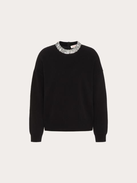 Valentino EMBROIDERED WOOL SWEATER