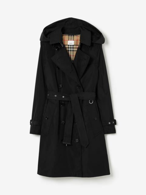 Burberry Detachable Hood Taffeta Kensington Trench Coat