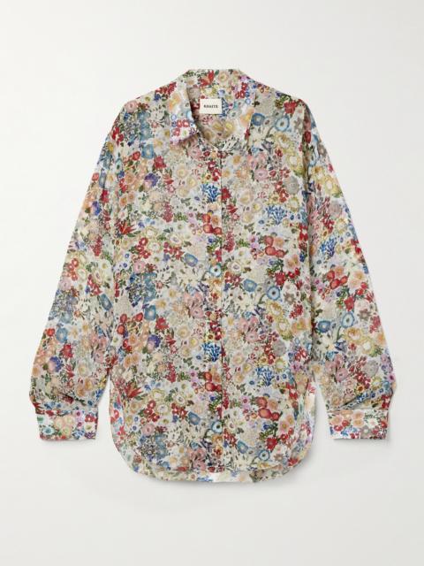 KHAITE Goya Floral-print Silk-chiffon Shirt